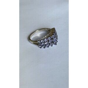 Purple Pyramid Ring Size 7 - 1.6 ct Lolite Rhodium Plated .925 Sterling Silver